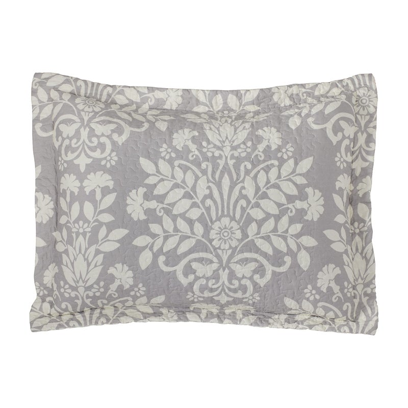 Laura Ashley - Twin Quilt Set, Reversible Cotton Bedding with Matching Sham, Home Decor for All Seasons (Rowland Grey, Twin) - Image 4